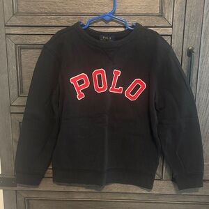 Polo by Ralph Lauren Black Crewneck Sweater with Red Accents